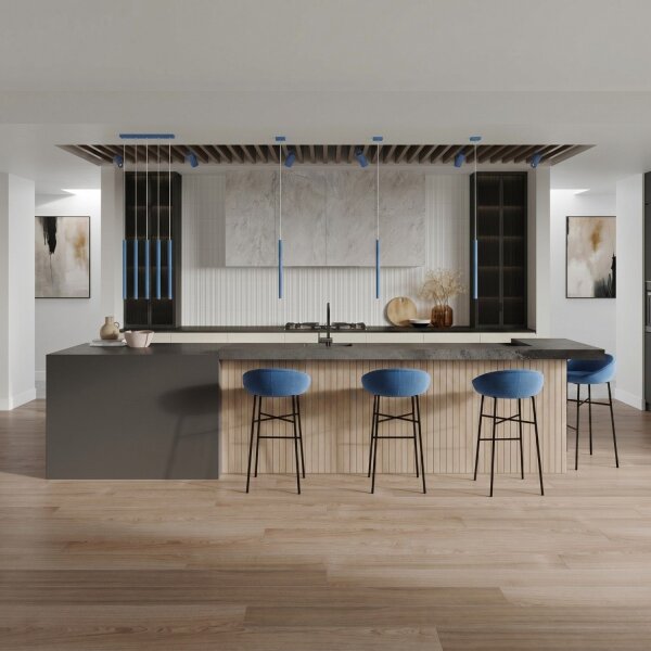Pendelleuchte Stahl Hellblau G9 Ø3,5 cm modern