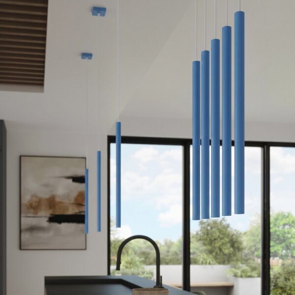 Pendelleuchte Stahl Hellblau G9 Ø19,5 cm modern