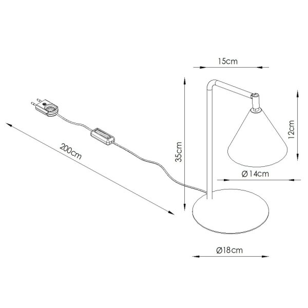 Tischleuchte flexibel Stahl Weiß E14 H:35 cm modern