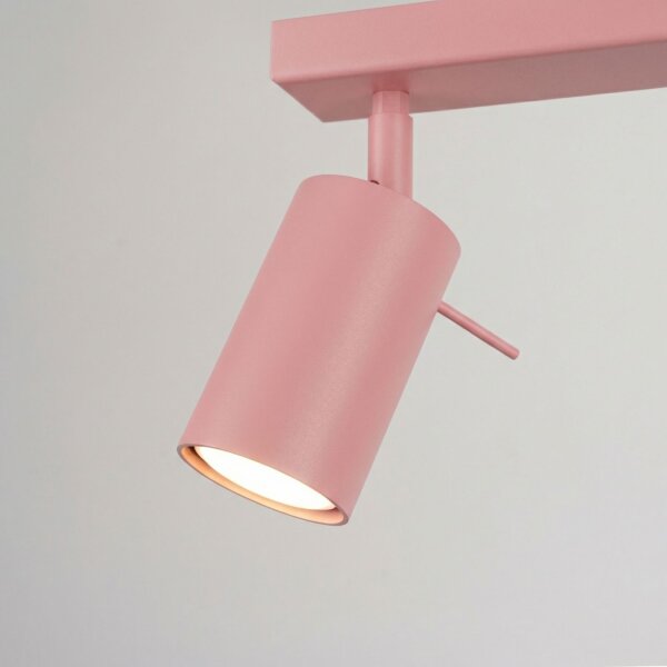 Deckenstrahler 6-flammig Stahl Rosa GU10 L:118 cm