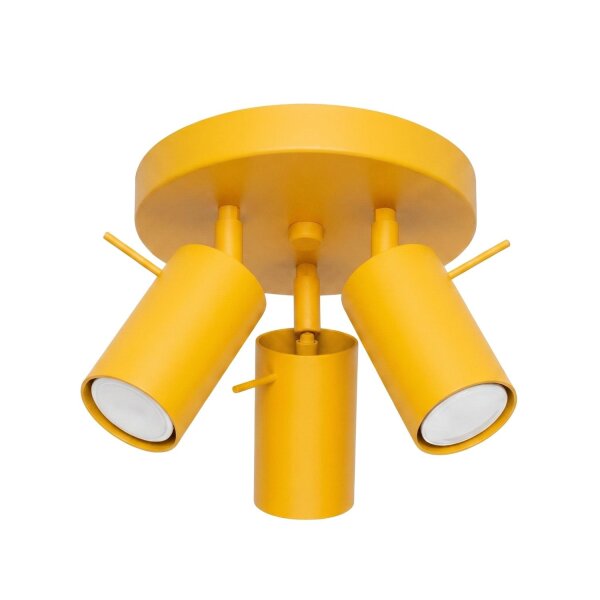 Deckenspot verstellbar Stahl Gelb GU10 L:25,7 cm rund
