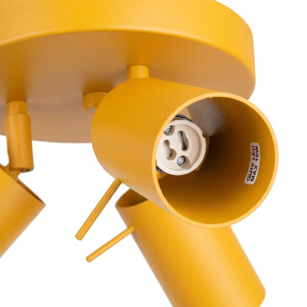 Deckenspot verstellbar Stahl Gelb GU10 L:25,7 cm rund