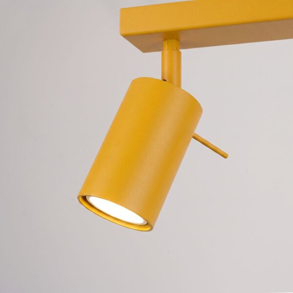 Deckenstrahler verstellbar 4-flammig Gelb GU10 L:80 cm