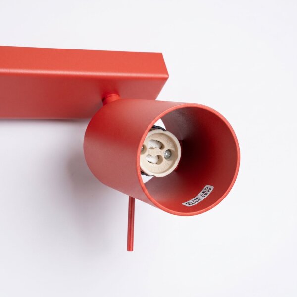 Deckenspot flexibel 2-flammig Stahl Rot GU10 L:30 cm