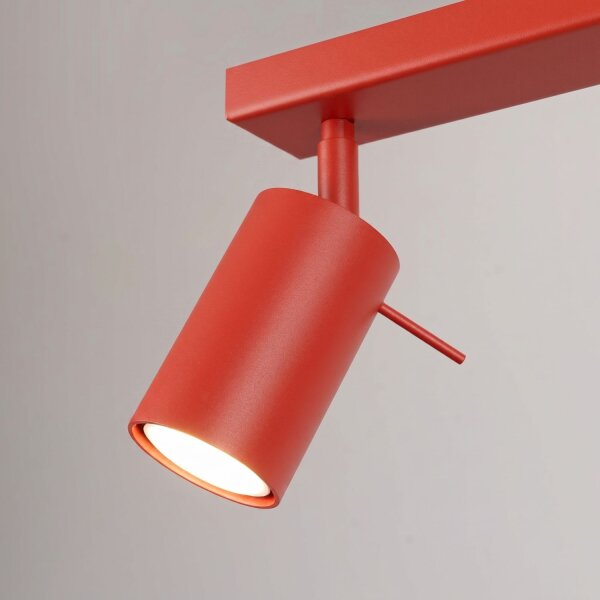 Deckenspot flexibel 2-flammig Stahl Rot GU10 L:30 cm