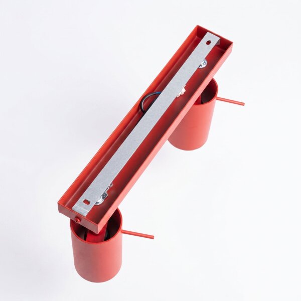 Deckenspot flexibel 3-flammig Stahl Rot GU10 L:45 cm