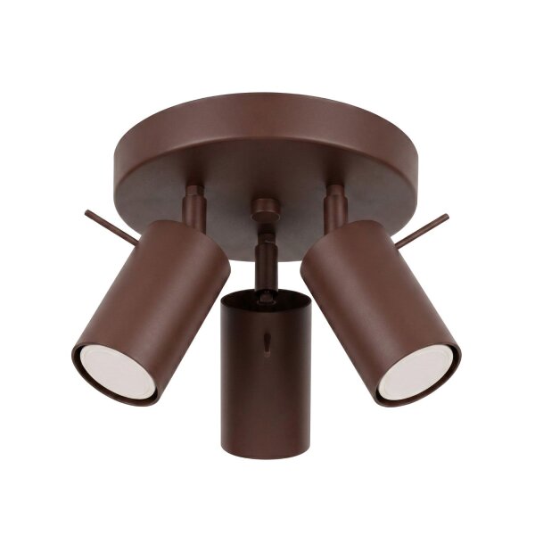 Deckenspot schwenkbar Stahl Braun GU10 L:25,7 cm rund