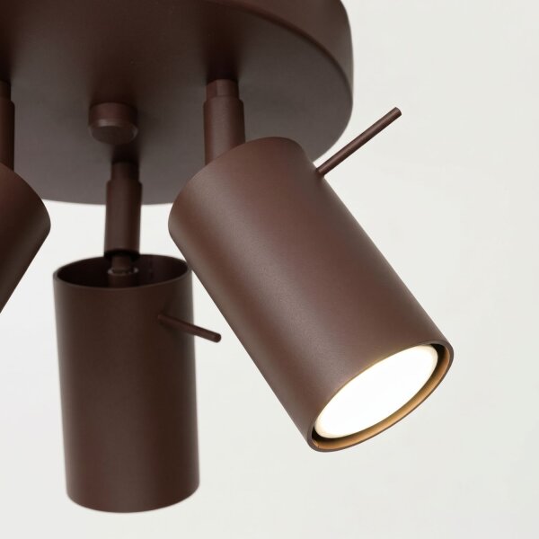 Deckenspot schwenkbar Stahl Braun GU10 L:25,7 cm rund