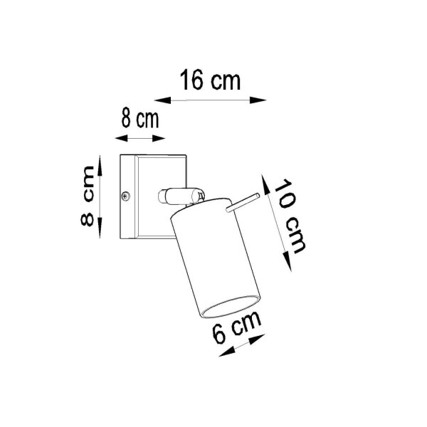 Wandspot verstellbar Stahl Hellblau GU10 B:8 cm