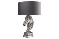 Tischleuchte Metall Stoff Pferdebüste 54 cm hoch E27
