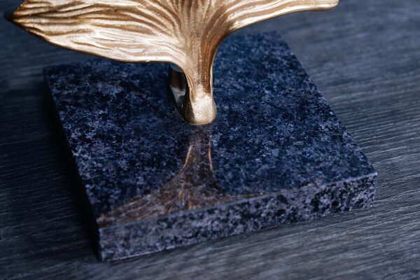 Stehlampe klein 123 cm Handarbeit in Gold Schwarz Ginko