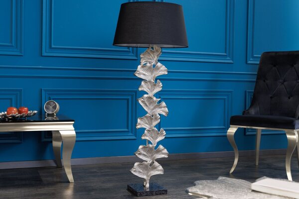 Stehlampe Marmor Metall Stoff 123 cm E27 Ginko Blätter