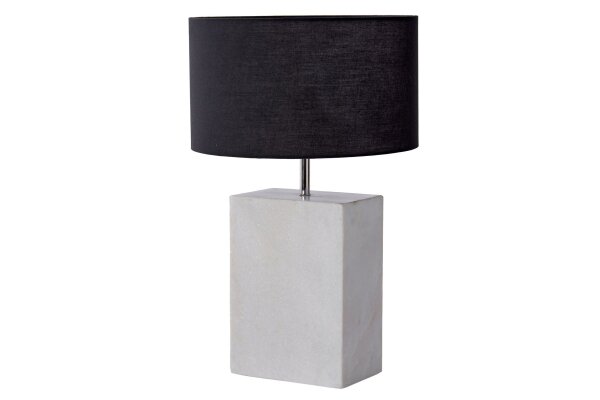 Beistelllampe Marmor Stoff 60 cm Weiß Schwarz E27 Unikat