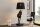 Tischlampe Schwarz Gold 75 cm hoch Pferd E27 Stoffschirm