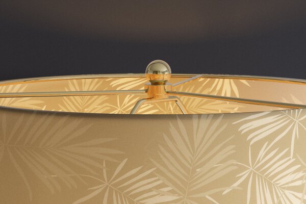 Tischlampe Glas Stoff 55 cm in Gold E27 elegant
