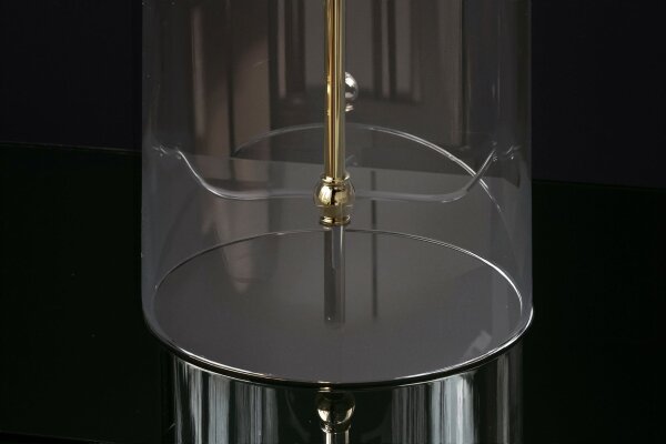 Tischlampe Glas Stoff 55 cm in Gold E27 elegant