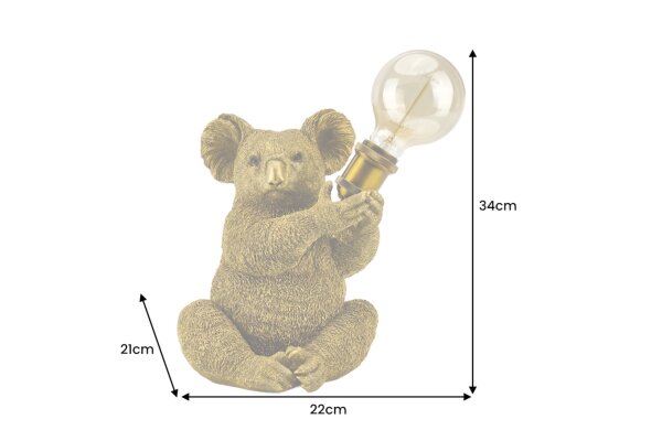 Dekolampe Statue Koala 34 cm klein Polyresin Handarbeit