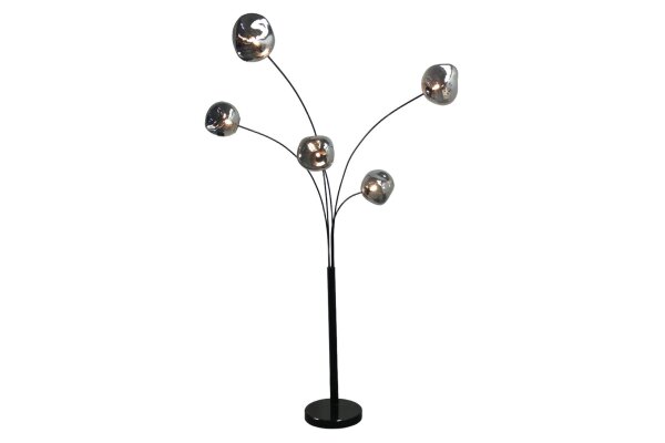 Stehleuchte groß 202 cm Metall 5x G9 in Silber Grau Modern