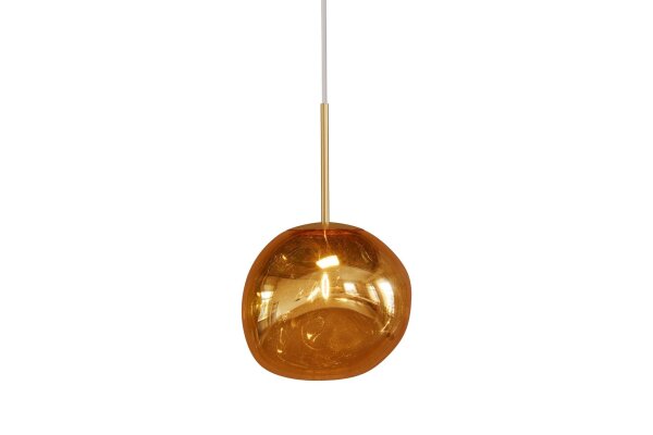 Hängelampe Glas Metall B: 20 cm H: max. 150 cm G9 in Gold