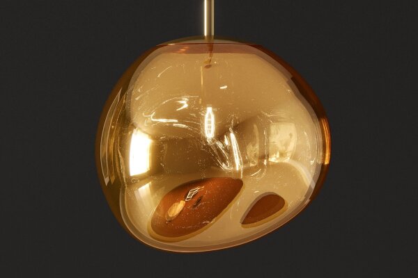 Hängelampe Glas Metall B: 20 cm H: max. 150 cm G9 in Gold