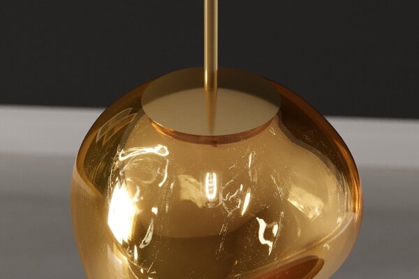 Hängelampe Glas Metall B: 20 cm H: max. 150 cm G9 in Gold