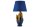 Nachttischlampe Blau Gold 55 cm in E27 Handarbeit Papageien
