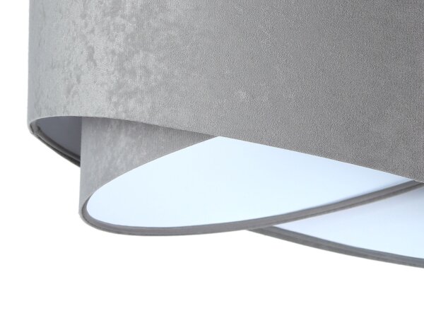 Pendelleuchte Esstisch Grau Weiß Stoff Lampe