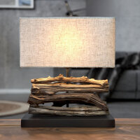 Natürliche Tischlampe Modern kunstvoll 40cm Treibholz