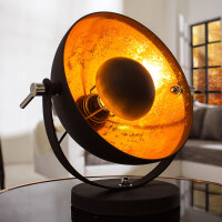 Außergewöhnliche Tischlampe Retro rund Schwarz...