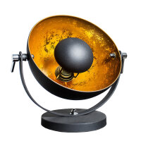Außergewöhnliche Tischlampe Retro rund Schwarz...