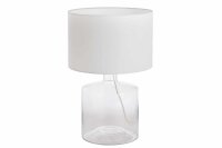 Elegante Tischleuchte AQUAMENTI Weiß Glas Stoff