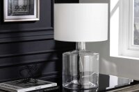 Elegante Tischleuchte AQUAMENTI Weiß Glas Stoff