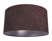 Braun Silber Pendellampe Stoff rund Retro Esstisch