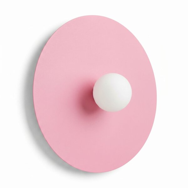 Wandleuchte Stahl Glas Kugel Pink Weiß G9 Ø50 cm Modern