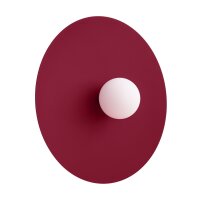 Wandleuchte Stahl Glas Burgund G9 &Oslash;50 cm rund dekorativ