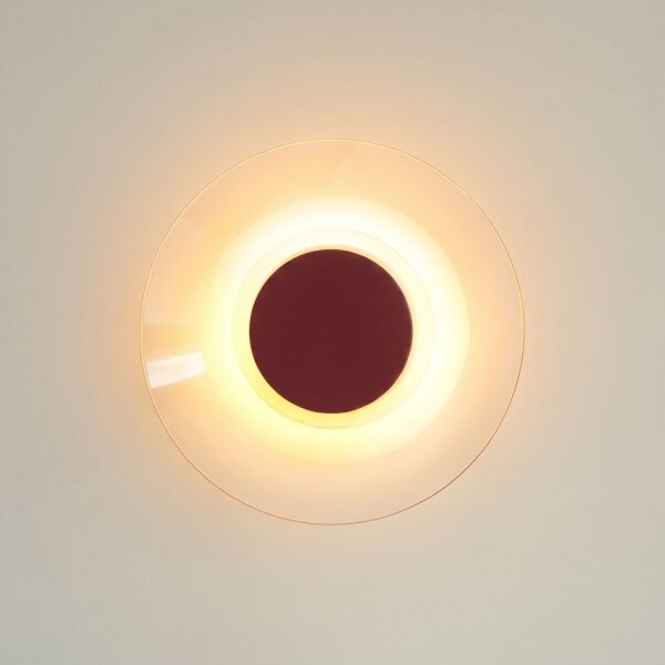 LED Wandleuchte Burgund Transparent 3000K B:28 cm rund