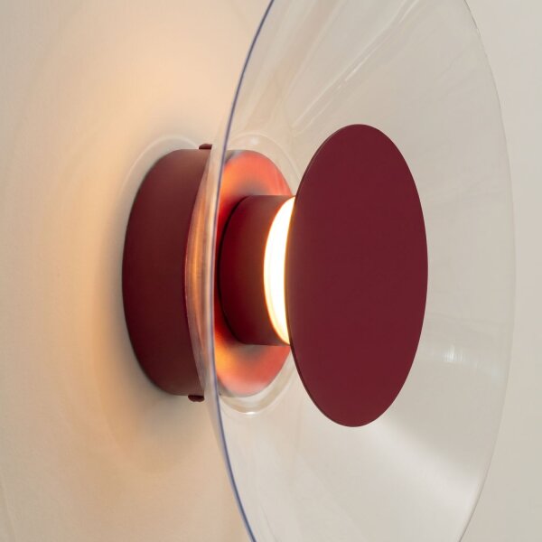 LED Wandleuchte Burgund Transparent 3000K B:28 cm rund