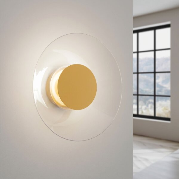 LED Wandleuchte Gelb Plexiglas Stahl 4000K B:28 cm