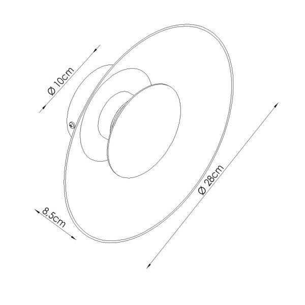 LED Wandleuchte Gelb Plexiglas Stahl 4000K B:28 cm