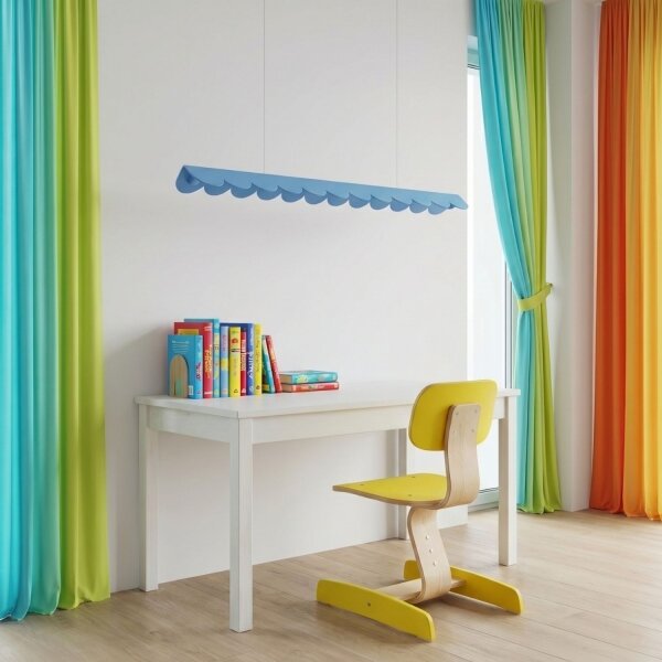 LED Pendelleuchte Azurblau Alu 4000K 16W L:131 cm lang