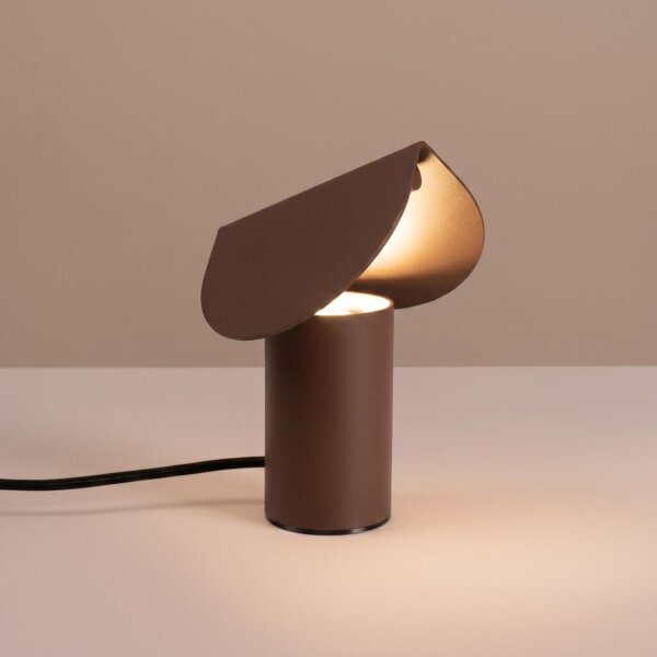 LED Tischleuchte schwenkbar Braun 3000K H:15 cm klein