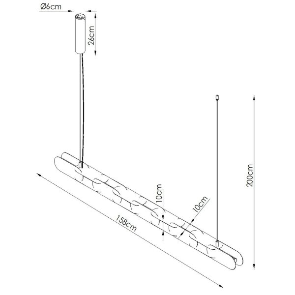 LED Pendelleuchte dimmbar Burgund 3000K L:158 cm Modern