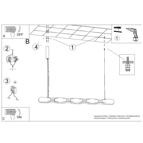 LED Hängelampe dimmbar Push-DIM Mokka 4000K L:158 cm