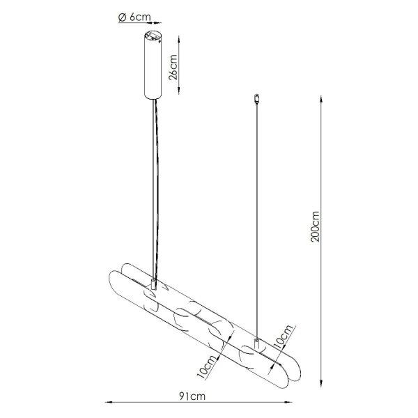 LED Pendelleuchte dimmbar Ockerrot 3000K L:91 cm lang