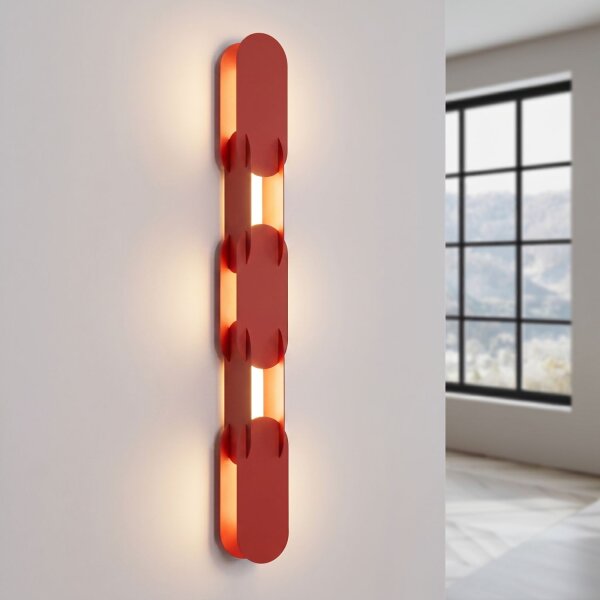 LED Wandleuchte dimmbar Push-DIM Rot 3000K H:91 cm