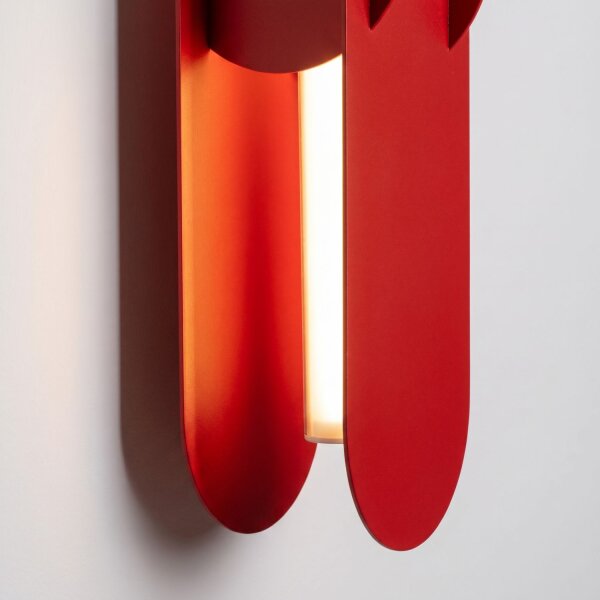 LED Wandleuchte dimmbar Push-DIM Rot 3000K H:91 cm