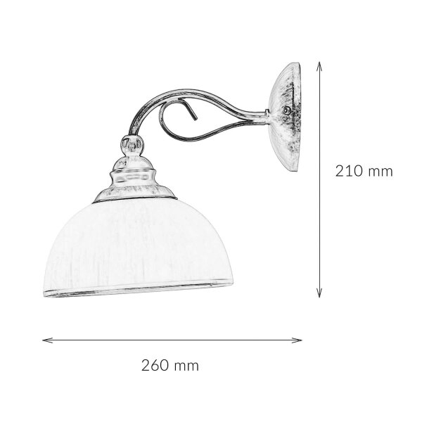 Wandlampe DELMARE Shabby Braun antik Wohnzimmer