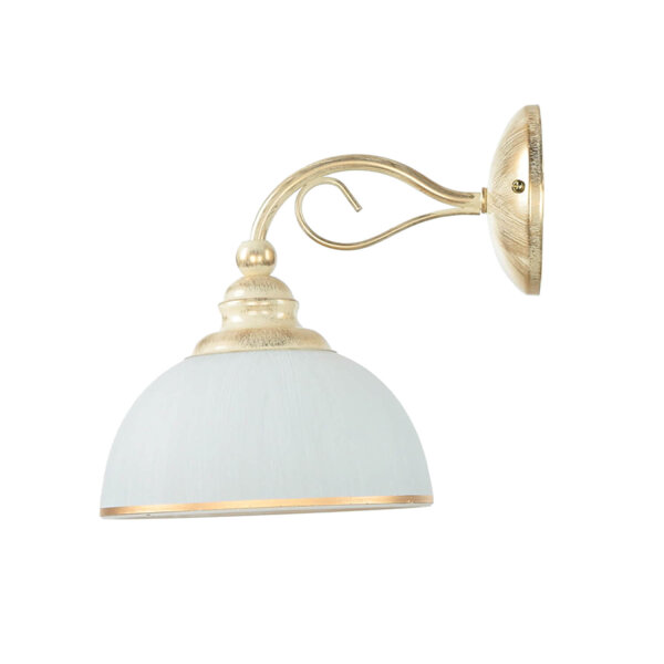 Wandleuchte Jugendstil in Weiß Gold Wohnzimmer Flur