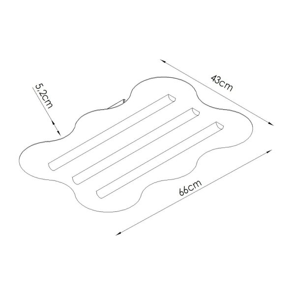 Deckenleuchte Stahl Salbei S14d 3-flammig L:66 cm