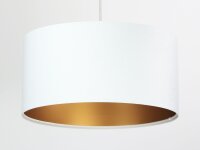 Pendelleuchte ROSIE Weiß Gold Retro rund Esstisch